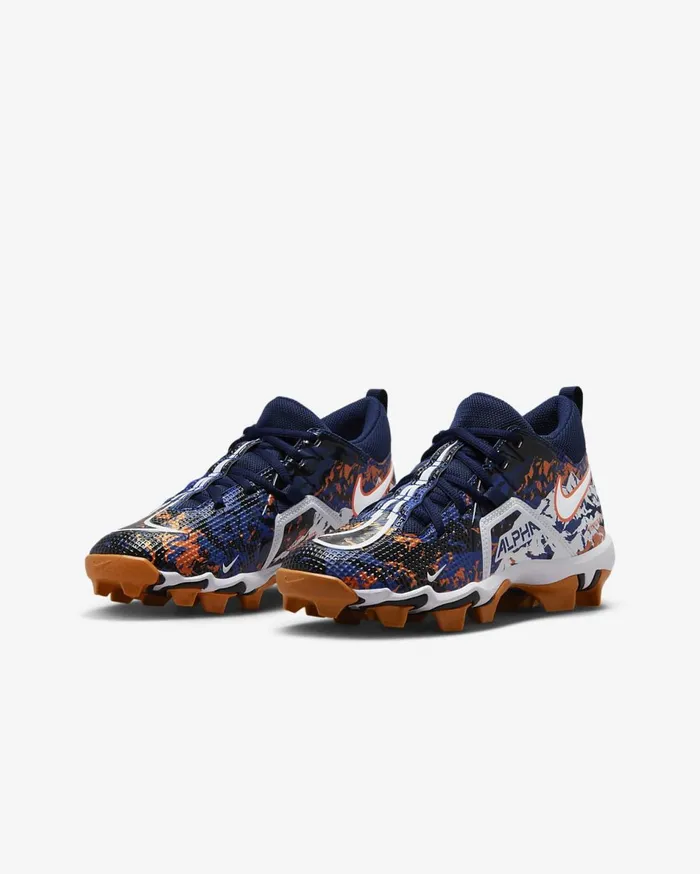 Kids Nike Alpha Menace 3 Shark RW College NavyBrilliant OrangeRush BlueWhite Nike Shoes 70 and Under