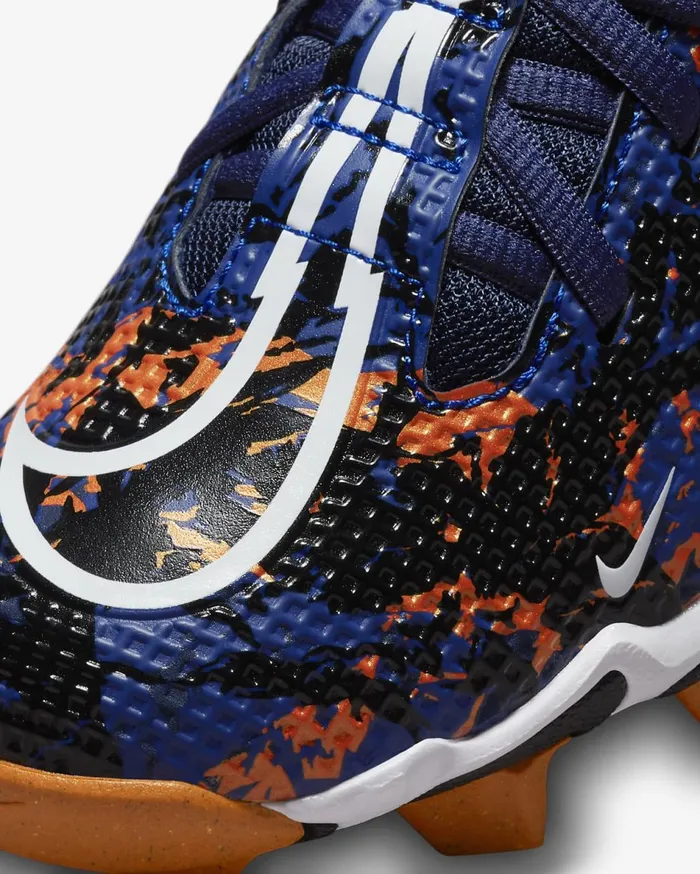 Kids Nike Alpha Menace 3 Shark RW College NavyBrilliant OrangeRush BlueWhite Nike Shoes 70 and Under