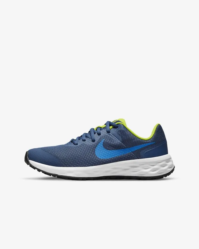 Kids Nike Revolution 6 Mystic NavyAtomic GreenPhoto Blue Nike Running