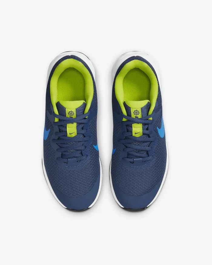 Kids Nike Revolution 6 Mystic NavyAtomic GreenPhoto Blue Nike Running
