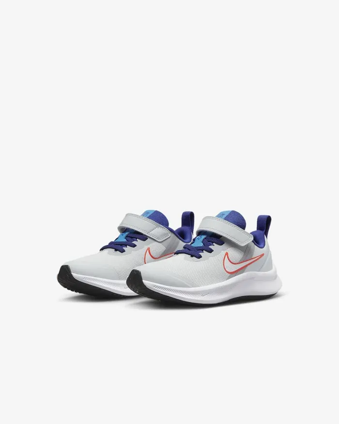 Kids Nike Star Runner 3 Pure PlatinumLight CrimsonDeep Royal BlueWhite Nike Running