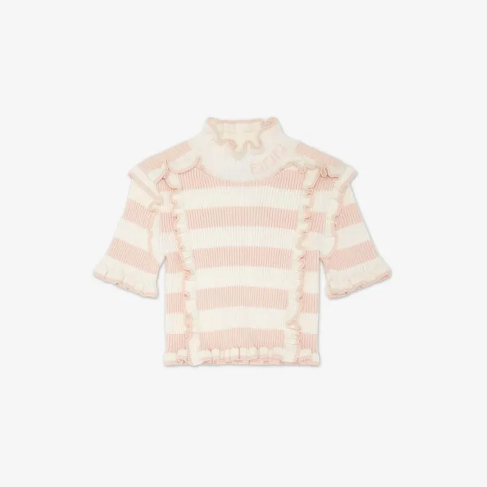 Kids Pink And Cream Knit Top Pink Fendi Ready To Wear