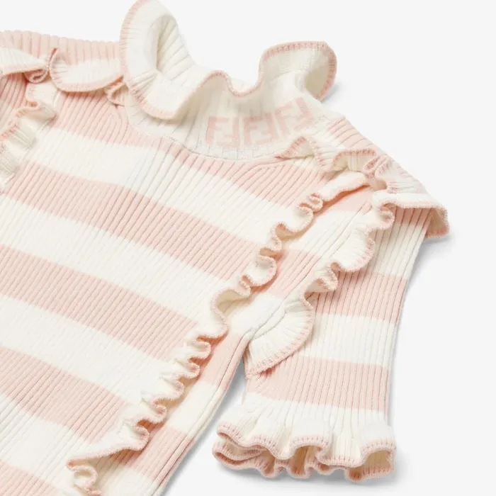 Kids Pink And Cream Knit Top Pink Fendi Ready To Wear