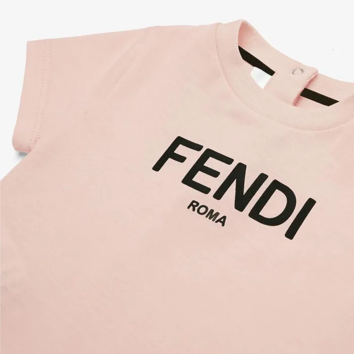 Kids Pink Jersey Fendi Roma TShirt Pink Fendi Baby Boy