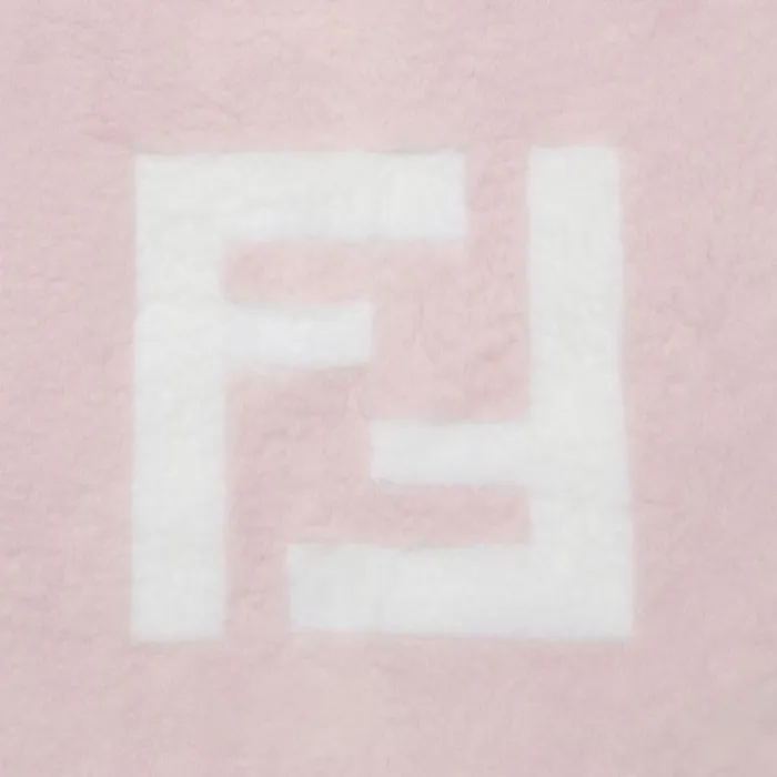 Kids Pink Sheared Mink And Knit Blanket Fendi Strollers and Accessories