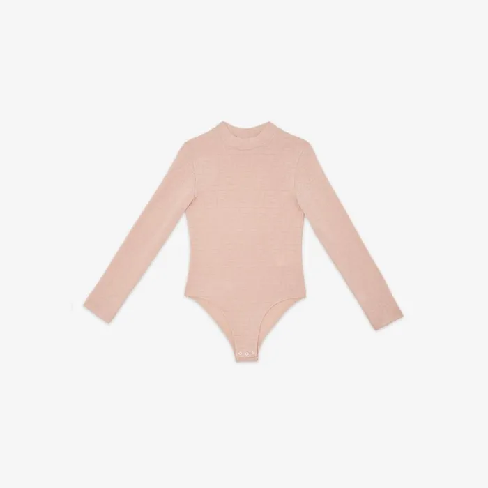 Kids Pink Tech Cotton Ff Body Pink Fendi Ready To Wear