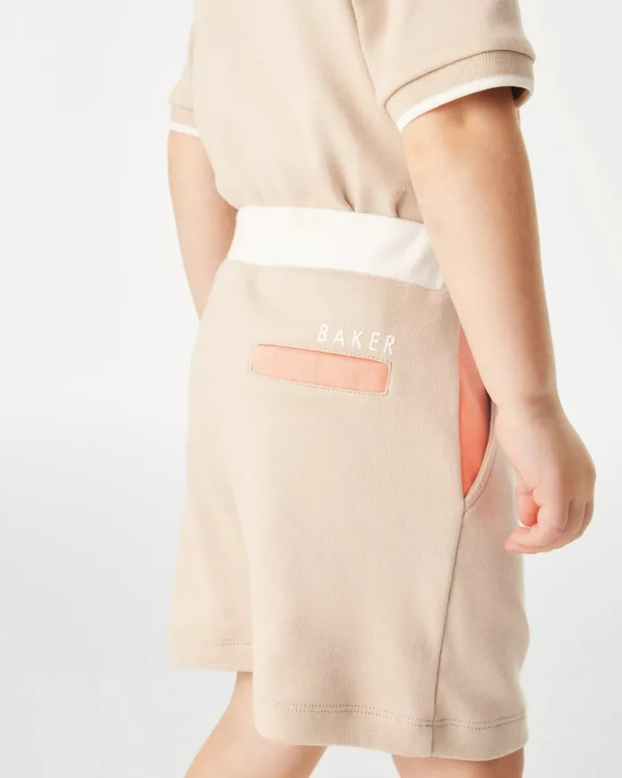 Kids SILVIU 8211 Colour Block Polo Shirt And Shorts Set Stone Ted Baker Tops Kids SILVIU 8211 Colour Block Polo Shirt And Shorts Set Stone Ted Baker Tops