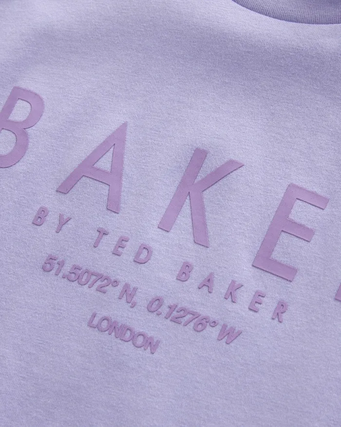 Kids WALLERR 8211 Boxy Fit Branded TShirt Purple Ted Baker Tops Kids WALLERR 8211 Boxy Fit Branded TShirt Purple Ted Baker Tops