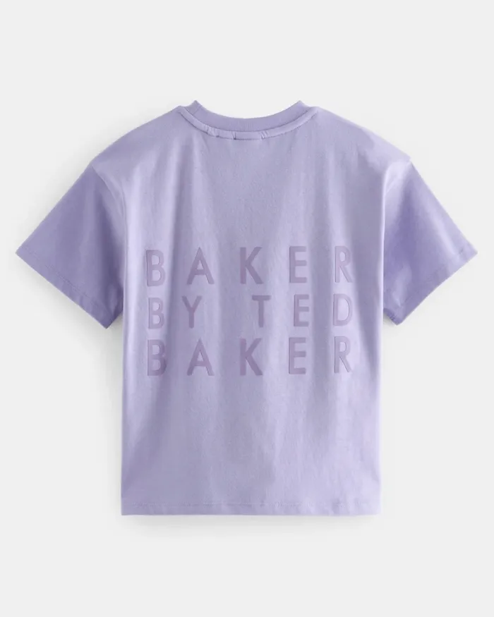 Kids WALLERR 8211 Boxy Fit Branded TShirt Purple Ted Baker Tops Kids WALLERR 8211 Boxy Fit Branded TShirt Purple Ted Baker Tops