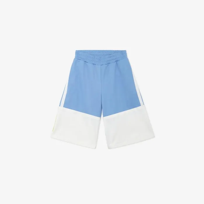 Kids White And Light Blue Acetate Bermudas White Fendi Ready To Wear