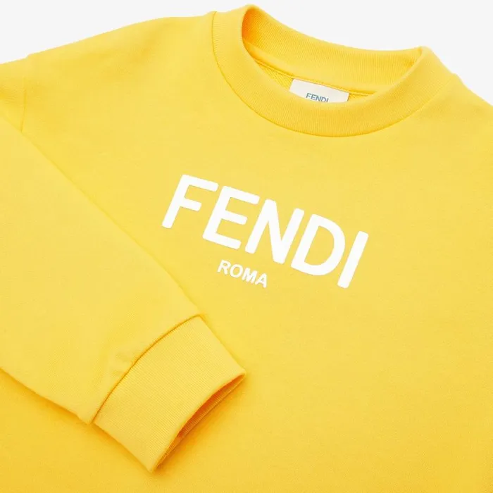 Kids Yellow Fendi Roma Sweatshirt Yellow Fendi Ready To Wear