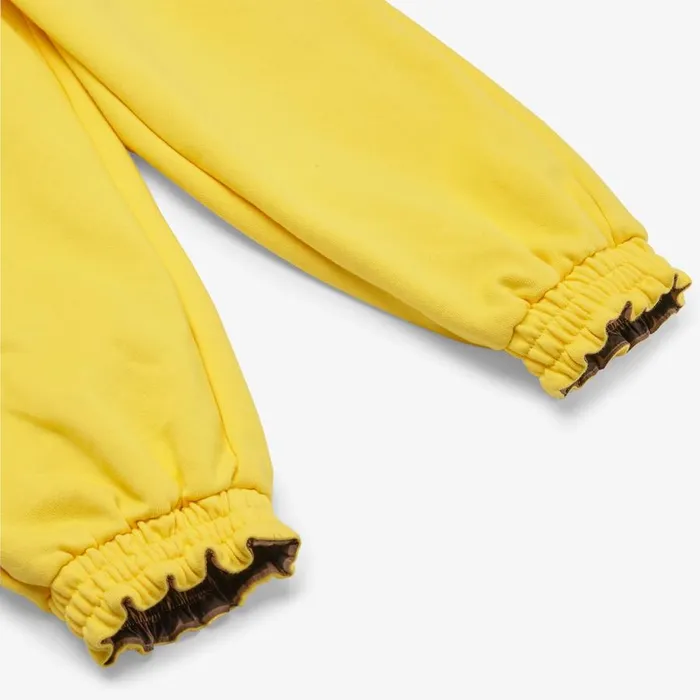 Kids Yellow Fleece And Ff Nylon Reversible Trousers Yellow Fendi Ready To Wear