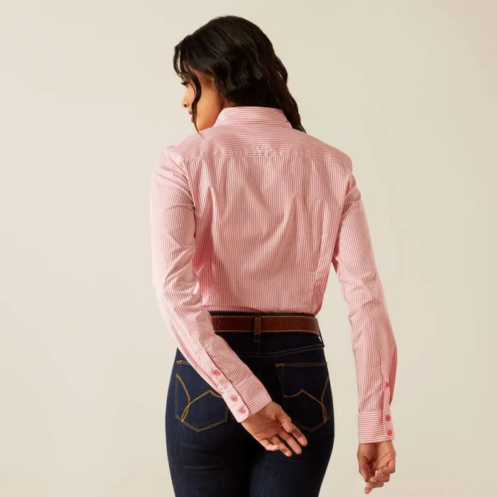 Kirby Stretch Shirt Camellia Rose Stripe Women Ariat TShirts and Tops Kirby Stretch Shirt Camellia Rose Stripe Women Ariat TShirts and Tops
