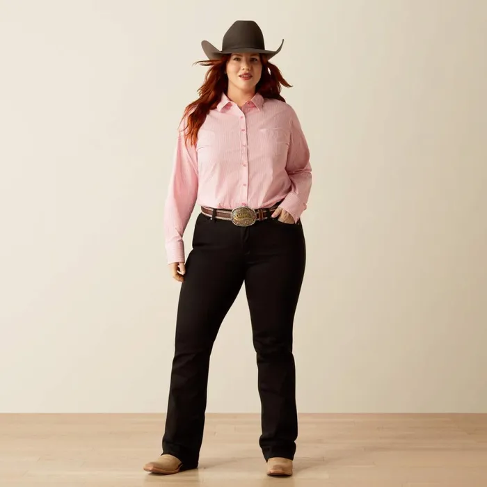 Kirby Stretch Shirt Camellia Rose Stripe Women Ariat TShirts and Tops Kirby Stretch Shirt Camellia Rose Stripe Women Ariat TShirts and Tops