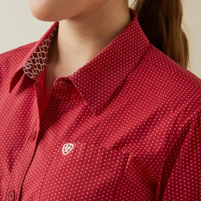 Kirby Stretch Shirt Cardinal Dot Women Ariat TShirts and Tops
