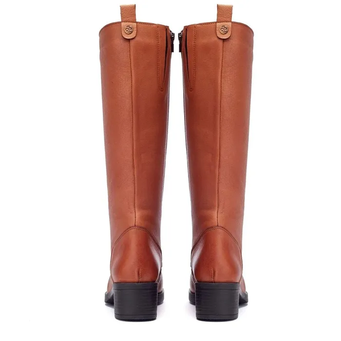 Knee High Boots Women Moda In Pelle Galliana Tan Leather