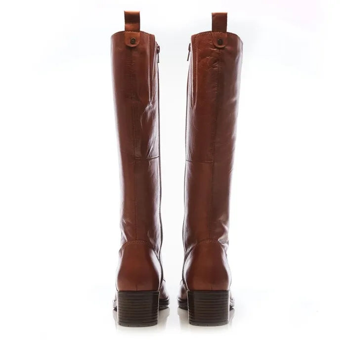 Knee High Boots Women Moda In Pelle Hailey Tan Leather