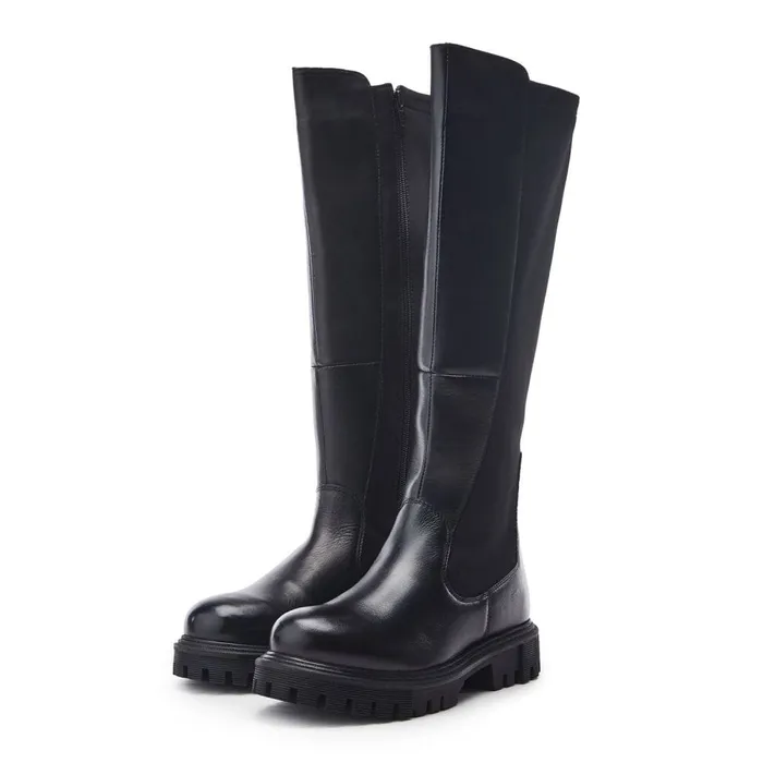 Knee High Boots Women Moda In Pelle Palapi Black Leather Knee High Boots Women Moda In Pelle Palapi Black Leather