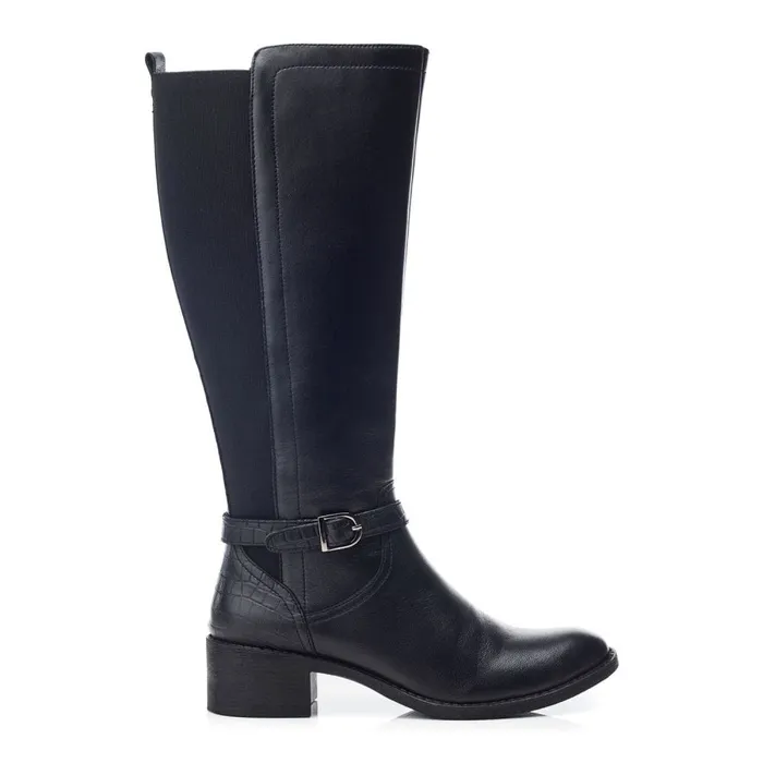 Knee High Boots Women Moda In Pelle Radelle Black Leather