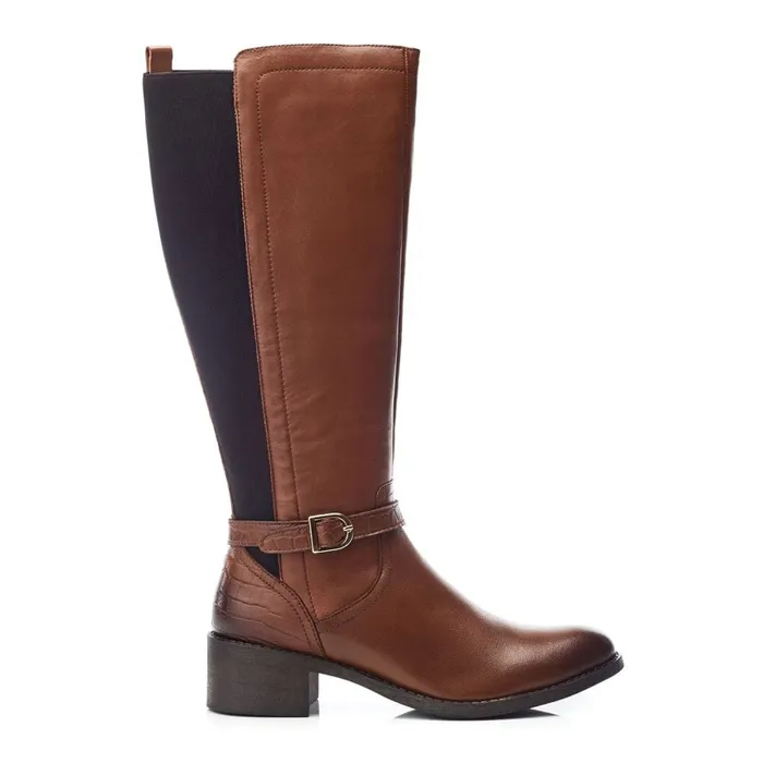 Knee High Boots Women Moda In Pelle Radelle Tan Leather