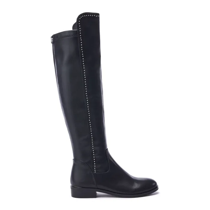 Knee High Boots Women Moda In Pelle Salman Black Porvair