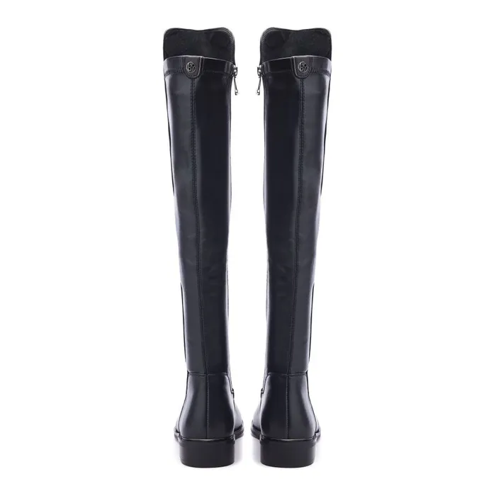 Knee High Boots Women Moda In Pelle Salman Black Porvair