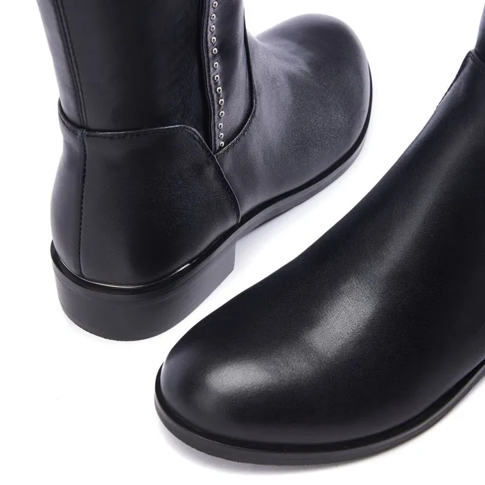 Knee High Boots Women Moda In Pelle Salman Black Porvair