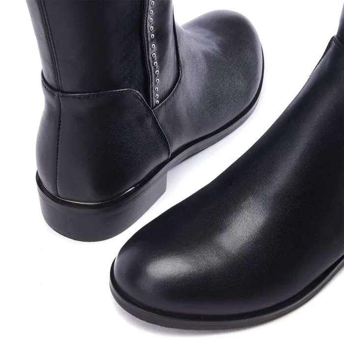 Knee High Boots Women Moda In Pelle Salman Black Porvair