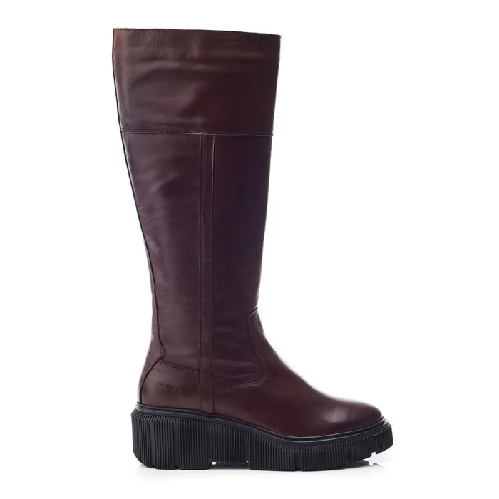 Knee High Boots Women Moda In Pelle Shoon Sh Rivers Dark Brown Leather