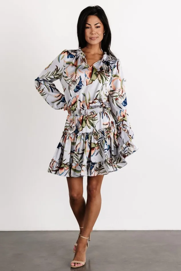 Kyra Mini Dress Light Blue Floral Women Baltic Born Short Dresses