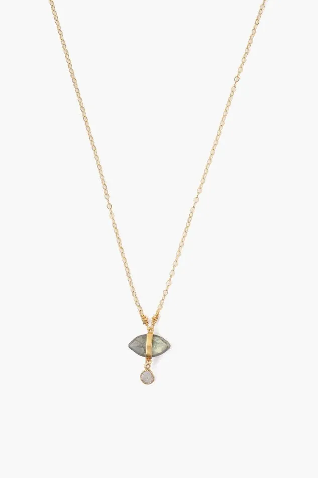 Labradorite Evil Eye And Sliced Diamond Charm Necklace Women Chan Luu Necklaces