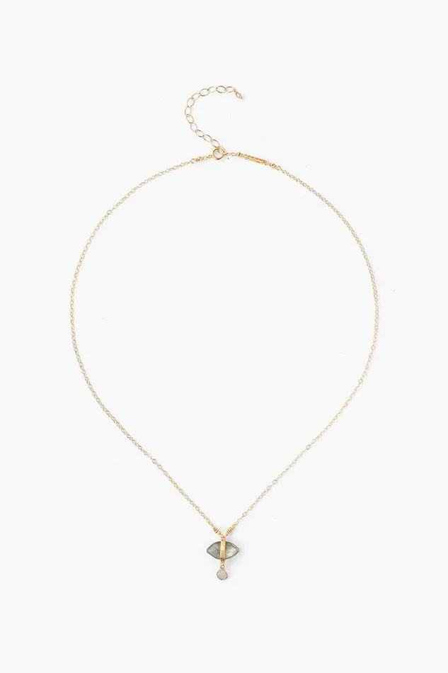 Labradorite Evil Eye And Sliced Diamond Charm Necklace Women Chan Luu Necklaces