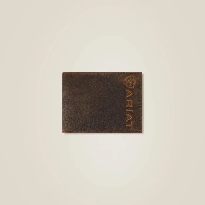 Large Logo Bifold Wallet Brown Men Ariat Bags and Wallets