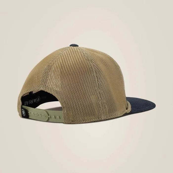 Large Logo Patch Desert Cap Denim Men Ariat Hats and Caps Large Logo Patch Desert Cap Denim Men Ariat Hats and Caps