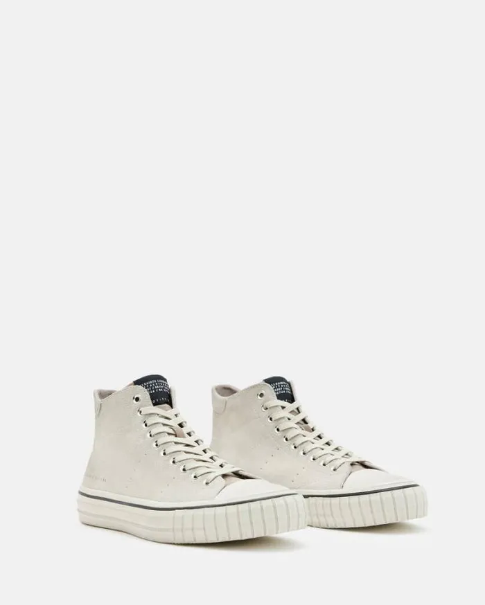 Lewis Lace Up Leather High Top Sneakers Chalk White Men AllSaints Shoes and Boots Lewis Lace Up Leather High Top Sneakers Chalk White Men AllSaints Shoes and Boots