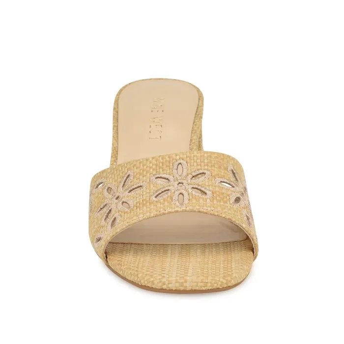 Lidey Eyelet Slide Sandals Natural Women Nine West Low Heel Lidey Eyelet Slide Sandals Natural Women Nine West Low Heel