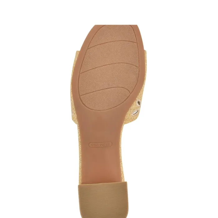 Lidey Eyelet Slide Sandals Natural Women Nine West Low Heel Lidey Eyelet Slide Sandals Natural Women Nine West Low Heel