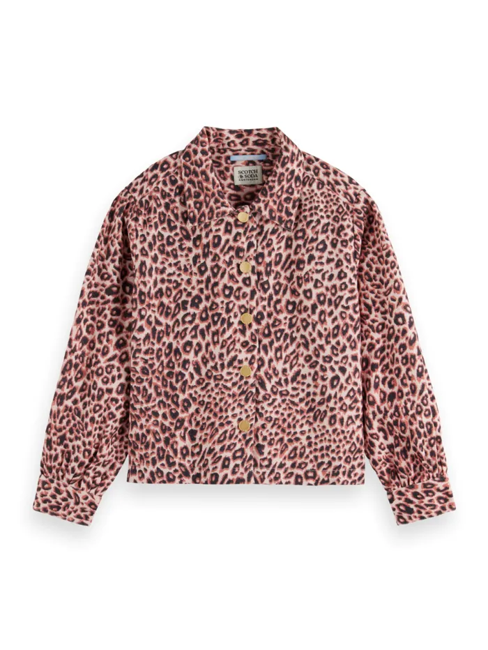 LIGHTWEIGHT FLANNEL SHIRT Mini Leopard Kids Scotch and Soda Blouses and Shirts
