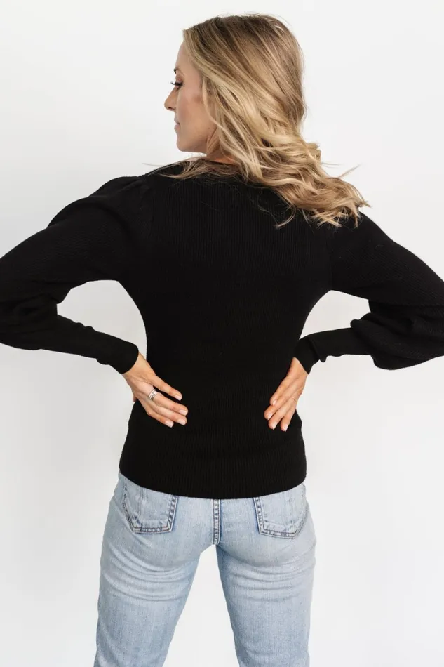 Lilou Rib Knit Sweater Black Women Baltic Born Sweaters Lilou Rib Knit Sweater Black Women Baltic Born Sweaters