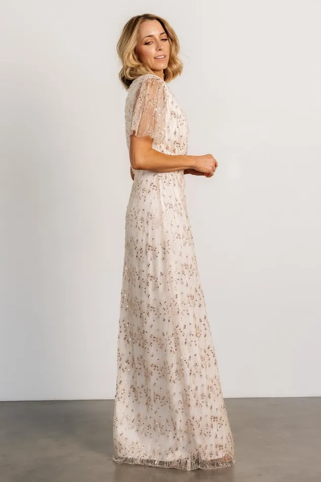 Liza Sequin Wrap Maxi Dress Rose Gold Women Baltic Born Tulle Styles Liza Sequin Wrap Maxi Dress Rose Gold Women Baltic Born Tulle Styles