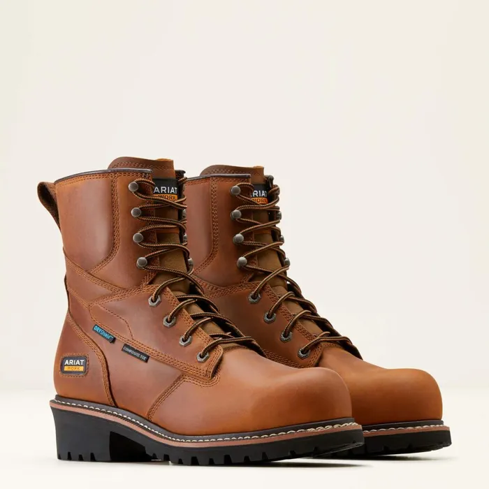 Logger Shock Shield Waterproof Composite Toe Work Boot Copper Brown Men Ariat Work Boots Logger Shock Shield Waterproof Composite Toe Work Boot Copper Brown Men Ariat Work Boots