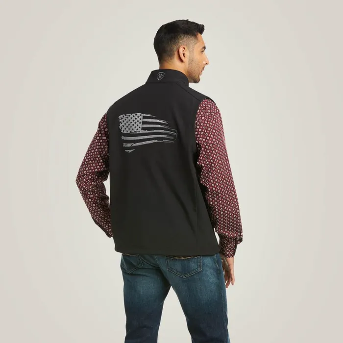Logo 20 Patriot Softshell Vest Black Men Ariat Jackets and Vests