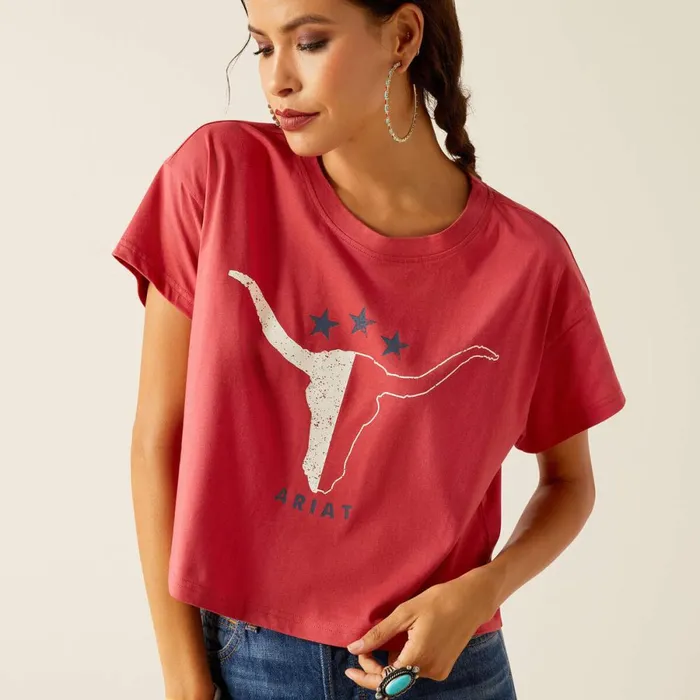 Lone Star TShirt Garnet Rose Women Ariat TShirts and Tops Lone Star TShirt Garnet Rose Women Ariat TShirts and Tops