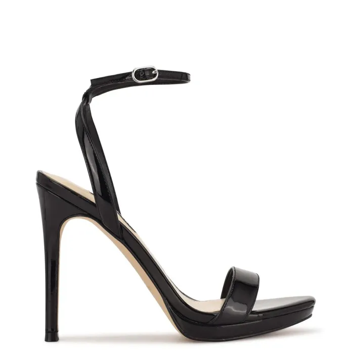 Loola Ankle Strap Sandals Black Women Nine West Dress