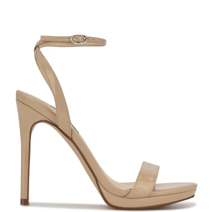 Loola Ankle Strap Sandals Light Latte Women Nine West Heeled