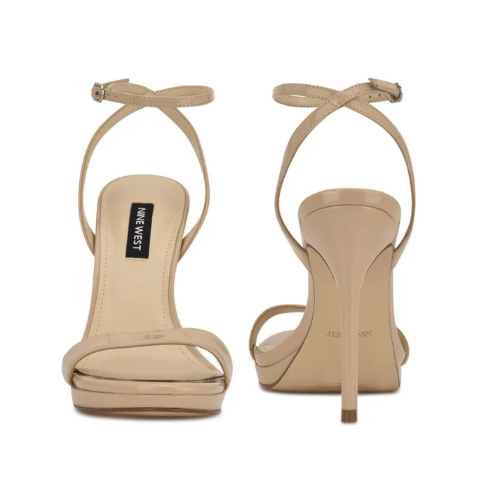 Loola Ankle Strap Sandals Light Latte Women Nine West Heeled Loola Ankle Strap Sandals Light Latte Women Nine West Heeled