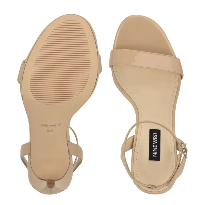 Loola Ankle Strap Sandals Light Latte Women Nine West Heeled Loola Ankle Strap Sandals Light Latte Women Nine West Heeled