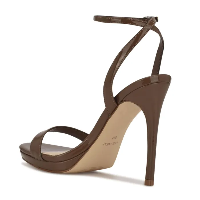 Loola Ankle Strap Sandals New Maple Women Nine West Heeled Loola Ankle Strap Sandals New Maple Women Nine West Heeled