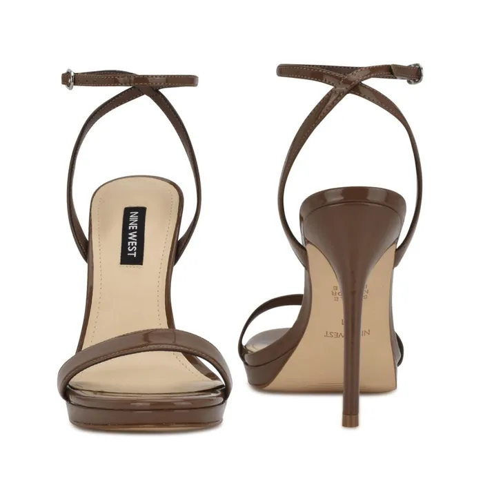Loola Ankle Strap Sandals New Maple Women Nine West Heeled Loola Ankle Strap Sandals New Maple Women Nine West Heeled