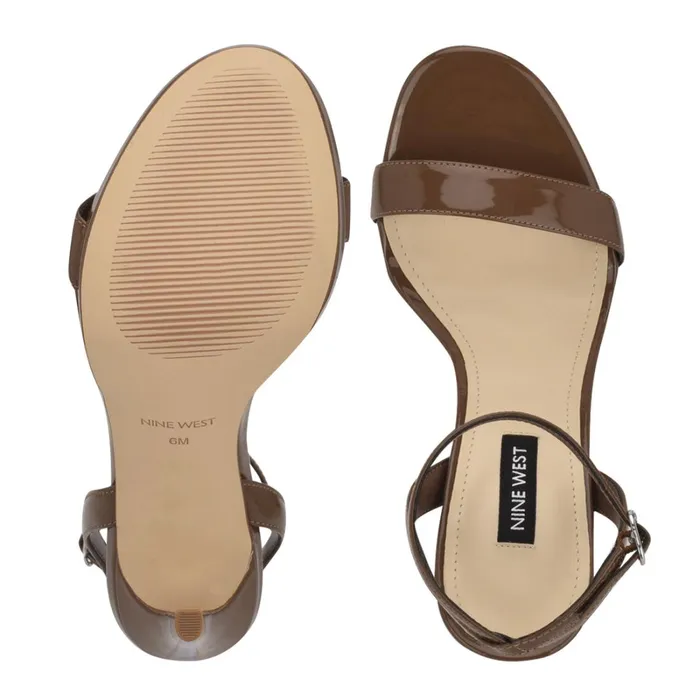 Loola Ankle Strap Sandals New Maple Women Nine West Heeled Loola Ankle Strap Sandals New Maple Women Nine West Heeled